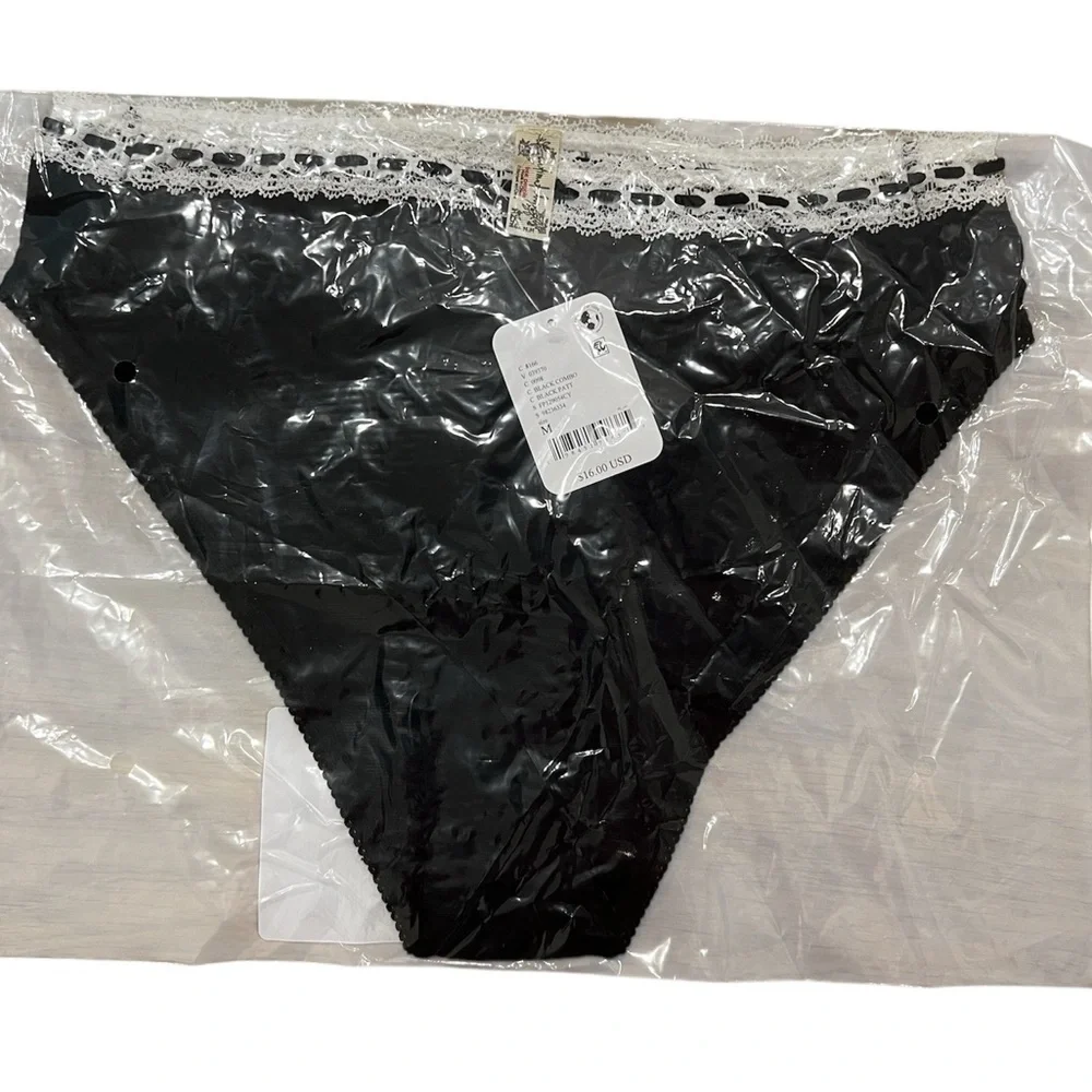 Free People Intimately So Sweet Bikini Underwear in Black Womens Medium